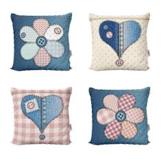 Capas De Almofadas Decorativas Jeans Para Sofá 40X40 - Novadecora