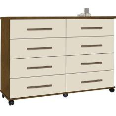 Cômoda Jade 8 Gavetas Móveis Primus - moveis primus, mel/perola