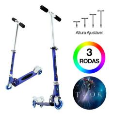 Patinete Scooter Thor Infantil Azul de Alumínio - DM Radical