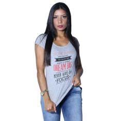 Camiseta Heide Ribeiro Work Hard Give Your Best, M, Cinza mescla