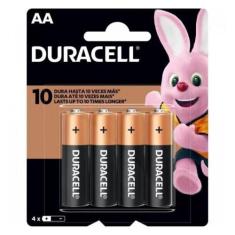 Pilha Alcalina AA Pequena Duracell com 4 Unidades