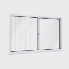 Janela de Alumínio de Correr 100x120cm 2 Folhas com Grade Riobras