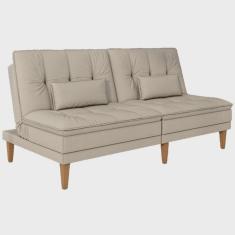 Sofá Cama Pietra 3 Lugares com Encosto Reclinável 190cm Tecido Suede Matrix Cor - Bege