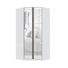 Guarda Roupa Canto 2 Portas 111,9cm Branco Com Espelho