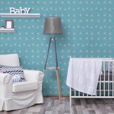 Papel de Parede Infantil Futebol Azul - CasaH