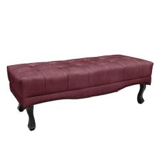 Recamier Decorativo 140cm Loewe Veludo Pés De Madeira Vinho