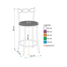 Kit 2 Banquetas Cromadas Assento Espuma D15 Treparoni Marrom