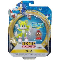 Boneco Tails 9CM com Acessorio Sonic THE Hedgehog 30 ANOS SUNNY 4252