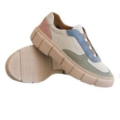 Tênis Casual em Couro Recortes Collors - Kifer, Colors, 35