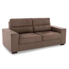 Sofá 3 Lugares Herval London Suede Marrom, 194 cm
