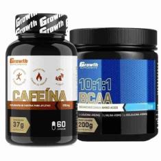 Cafeína 210Mg 60 Caps + Bcaa Em Pó 10:1:1 200G Growth - Growth Supplem