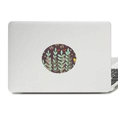 Adesivo de notebook com emblema de vinil e tinta de planta marrom verde