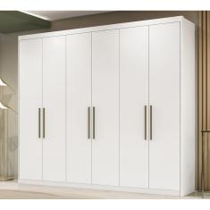 Guarda Roupa Roupeiro Casal 63370 06 Portas 03 Gavetas Sumatra Branco Demóbile 