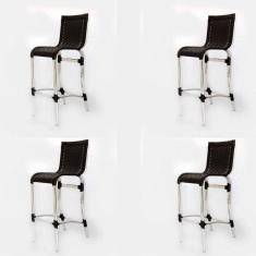 Conjunto de 4 Banquetas JL Haiti em Alumínio