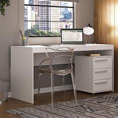 Conjunto Home Office com Escrivaninha e Gaveteiro Office Espresso Móveis Branco Tx
