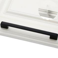 1 peça puxadores de alumínio preto para móveis de cozinha armário penteadeira puxadores, 192mm
