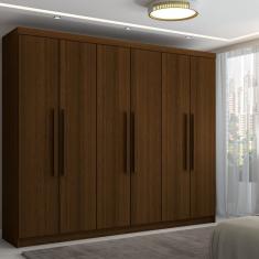 Guarda-Roupa Casal Império 6 Portas 2 Gavetas Imbuia Rústico - Pnr Móveis