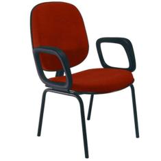 Cadeira Com Braços Diretor Para Escritório Linha Uno Vermelho