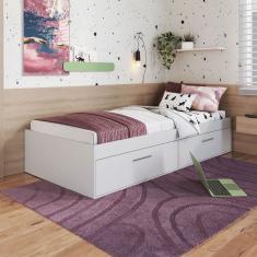 Cama Solteiro Tókio com 2 Portas Branco - Art In Móveis
