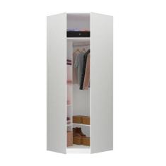 Guarda Roupa Canto 83,8cm 5 Prateleiras 1 Cabideiro Branco - LUCIANE