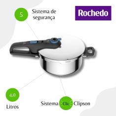 Panela De Pressão 4L Trendy Rochedo EI40 - Inox