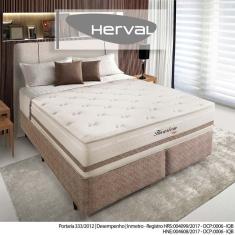 Cama Box com Cabeceira Herval King Haarlem, 69x193x203 cm, Molas Ensacadas