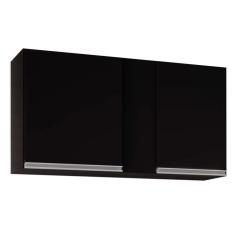 Armário Aéreo De Cozinha 02s Agata 100cm Preto