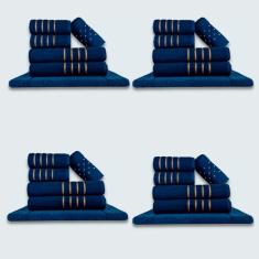 Jogo De Toalhas 24 Pçs Coleção Dubai 100% Algodão Azul