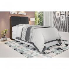 Cabeceira Box Solteiro 0,88 Isis Malbec Com Painel Class Preto - Framar Móveis