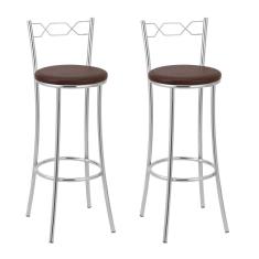 Kit 2 Banquetas Cromadas Bc51-a - A109 Cromada/marrom