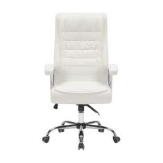 Cadeira Big Mola Ensacada Escritório Presidente Giratória Em Couro Sintetico Com Nr17 Espresso Móvei Branco