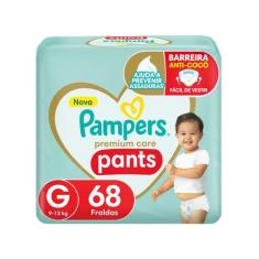 Fralda Pampers Premium Care Pants Calça Tam. G - 9 a 13kg 68 Unidades,