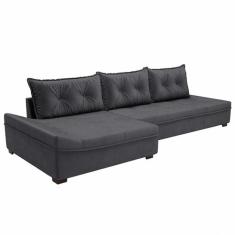 Sofá de Canto Guarapari Veludo Grafite - Modern