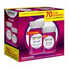Centrum Mulher Multivitaminico Diário, com Magnésio, Vitamina D e Vitamina B12, Leve 90 Comprimidos e Pague 60