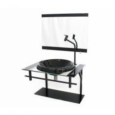 Gabinete para Banheiro de Vidro com Cuba Chapeu