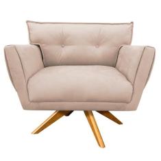 Poltrona Giratória Anitta Suede Base De Madeira MA30 D03 - D'Rossi, Be