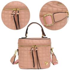Bolsa feminina mao e transversal original gf - Golden Fenix, Rosa