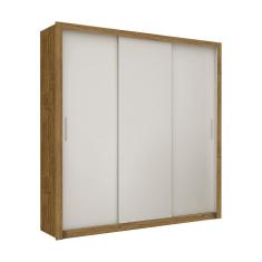 Guarda Roupa Roupeiro Clarice 3 Portas De Correr 4 Gavetas Carioca Cinamomo Off White
