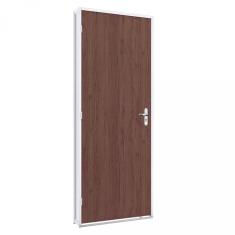 Porta de Giro com Batente em Aço   e Folha Tabaco Riobras Pronta  215cmx85cm Branco
