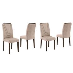 Conjunto 4 Cadeiras Lima Imbuia/ Cappuccino - Móveis Arapongas