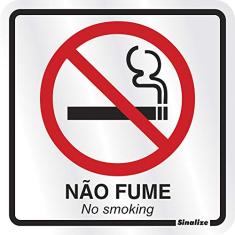 Placa em Alumínio 15X15 Cm - Proibido Fumar, SINALIZE, 120AB, Prata