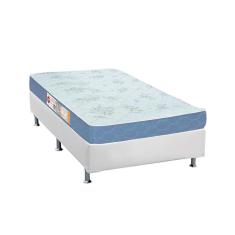 Cama Box Solteiro: Colchão Espuma D45 Castor Sleep Max + Base CRC Courano White(88x188)