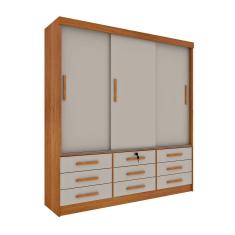 Guarda Roupa Chicago 3 Portas de Correr 9 Gavetas Tcil