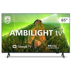 Smart TV 65" Ambilight Philips 4K Google Tv Ultra Hd Prata Bivolt