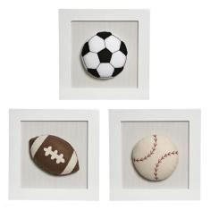 Trio De Quadros Bolas Quarto Bebê Infantil Menino - Potinho de mel, Ma