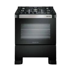 Fogão á Gás Mueller 5 bocas Decorato Vetro Preto Mesa de vidro-Bivolt