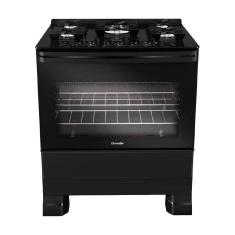 Fogão a Gás Mueller MFV5BF 5 Bocas Mesa de Vidro Preto Fosco - Bivolt