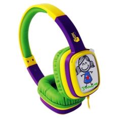 Headphone Cartoon, OEX, HP302, Microfones e Fones de Ouvido, Verde/Roxo/Amarelo