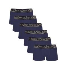 Kit 6 Cuecas Zorba Boxer Plus 717 Marinho - GG, Marinho, GG