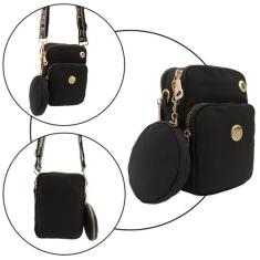 Bolsa mini bag transversal mais porta moeda - Ao Long, Preto, P